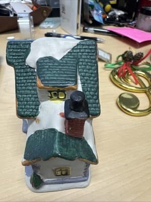 Vintage Christmas Village House Says Antiques - Thumbnail 2