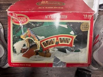 Dickens Collectibles Covered Bridge For Christmas Village 1998 New In Open Box - Image 1