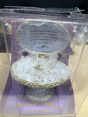 Christine Allan Hand Sculpted Art Glass 22 Karat Gold Gilded Angel New In Box - Image 1
