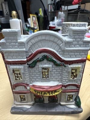 Cobblestone Corners Village Theater Christmas Ceramic Building - Image 1