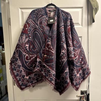 Marc New York by Andrew Marc animal print poncho wrap One Size NWT - Image 1