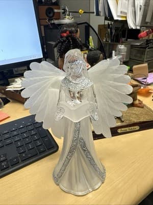 Apothecary & Company LED Color Changing Angel with Feathered Wings, Caroler - Image 1