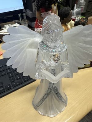 Apothecary & Company LED Color Changing Angel with Feathered Wings, Caroler - Thumbnail 2