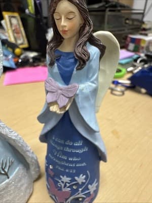 Winter Wonder-Full 5 1/2" Angel Figurine X 2 - Thumbnail 2