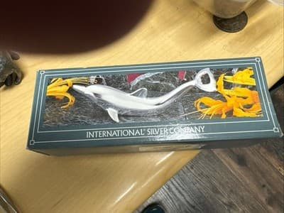 Vintage International Silver Company Dolphin Shaped Bottle Opener NIB Sealed - Image 1