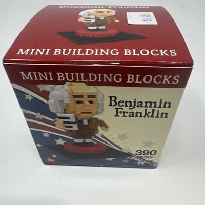 Benjamin Franklin Mini Building Blocks Souvenir 390 Pieces Age 7+ Revolution - Image 1