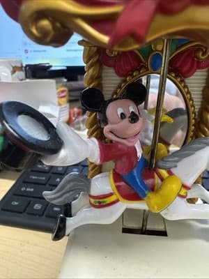 Mr Christmas Wind Up Musical Carousel Ornament Minnie Mouse "holiday Carousel - Thumbnail 2