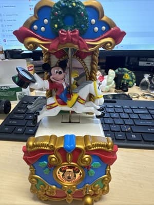 Mr Christmas Wind Up Musical Carousel Ornament Minnie Mouse "holiday Carousel - Image 1