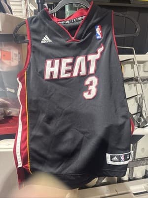 Dwyane Wade miami heat #3 black Adidas NBA jersey Size M Youth - Image 1