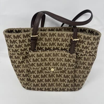 Michael Kors MK Signature Tote Shoulder Handbag Purse Tote Bag - Image 1