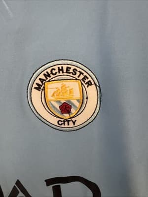 Manchester City Etihad Airways Soccer Dri-fit Jersey Size Large Blue - Thumbnail 3