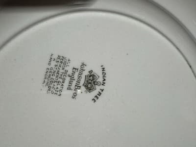 Vintage Johnson Brothers "INDIAN TREE" 10" Flat plate ~ Made in England set 4 - Thumbnail 2