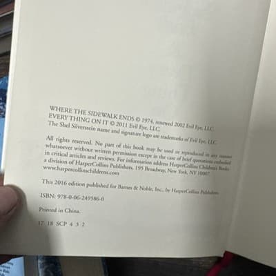 Where The Sidewalk Ends Everything On It By Shel Silverstein Hardcover 2016 - Thumbnail 4