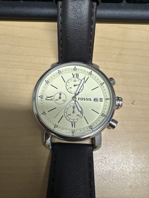 Fossil Quartz Watch/Analog/Leather/Crm/Brw/Ss/Bq1007 - Image 1