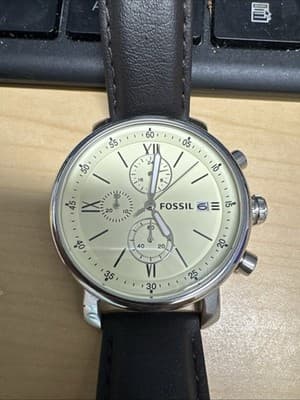 Fossil Quartz Watch/Analog/Leather/Crm/Brw/Ss/Bq1007 - Thumbnail 2