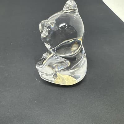 Jonal Crystal Paperweight Figurine Bear Holding Heart Germany Full Lead 24% - Thumbnail 3