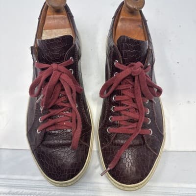 Donald J Pliner Luvio 94 - Croc Embossed Maroon Casual Sneakers Shoes Men’s 10.5 - Image 1