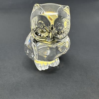 Princess House Crystal Owl 24% Lead Glass Paperweight Made in Germany - Image 1