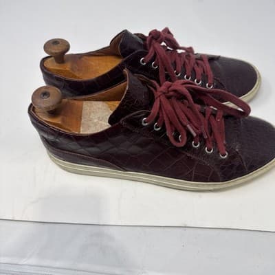 Donald J Pliner Luvio 94 - Croc Embossed Maroon Casual Sneakers Shoes Men’s 10.5 - Thumbnail 5