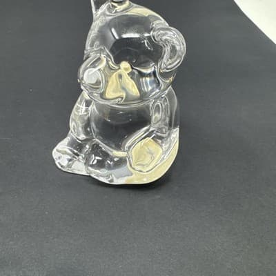 Jonal Crystal Paperweight Figurine Bear Holding Heart Germany Full Lead 24% - Thumbnail 2