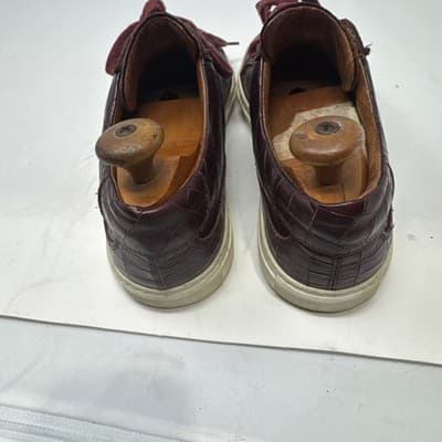 Donald J Pliner Luvio 94 - Croc Embossed Maroon Casual Sneakers Shoes Men’s 10.5 - Thumbnail 3