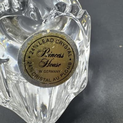 Princess House Crystal Owl 24% Lead Glass Paperweight Made in Germany - Thumbnail 4