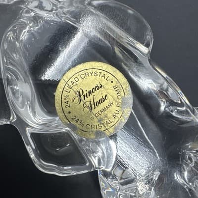 Clear Glass Sleeping Dog Figurine Crystal Style Paperweight 5” - Thumbnail 5