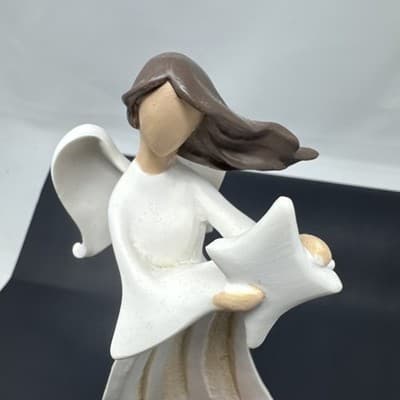 Peace Nativity Scene with Angel Holding Star and LED. Battery Operated. - Thumbnail 3