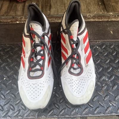 Adidas Web Boost White Red Black Sz 11.5 Athletic Running Shoe HQ6993 Men's - Image 1