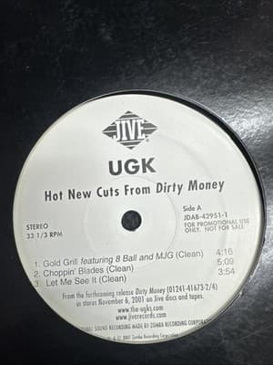 UNDERGROUND KINGZ UGK HOT NEW CUTS FROM DIRTY MONEY 12" 2001 JIVE WLP PROMO NM- - Thumbnail 3