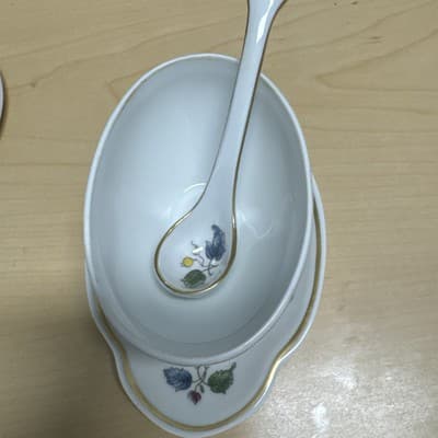 Richard Ginori Antique Rose Amalfi Covered Mustard Jar Pot & Saucer w/ Spoon - Thumbnail 3