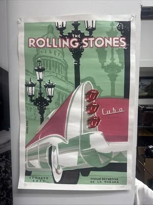 THE ROLLING STONES ORIGINAL POSTER NUMBERED & SINGNED CUBA CONCERT MARCH 25/2016 - Thumbnail 4