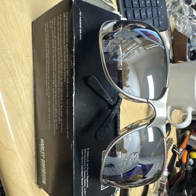 Harley Davidson HD503 Safety Eyewear Sunglasses Silver Metal Mirror Hardcoat Ne - Thumbnail 3