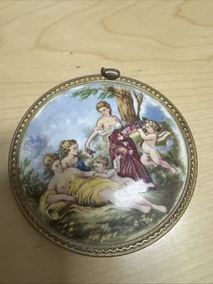ROYAL WINTON GRINWADES PAIR FIGURAL PORCELIAN WALL PLAQUES - Image 1