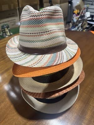 Men Women Summer Straw Fedora Hat Trilby Cuban Sun Cap Panama Short Brim X5 - Thumbnail 7