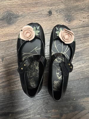 Melissa Mini Beauty & the Beast Brand New sz 12 US black shoes - Image 1