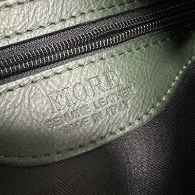 Fiore Dark Green Leather Woven Large Tote Handbag New - Thumbnail 4