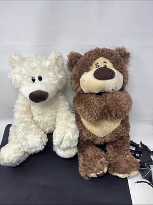 Two New Teddy Bear Lot of 2 16" Plush bears brown And White - Image 1