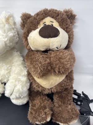 Two New Teddy Bear Lot of 2 16" Plush bears brown And White - Thumbnail 2