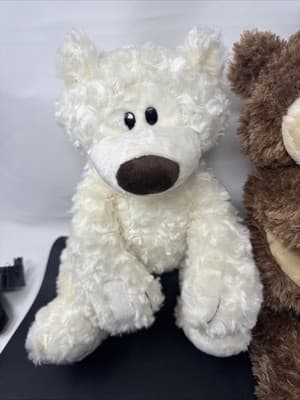 Two New Teddy Bear Lot of 2 16" Plush bears brown And White - Thumbnail 3