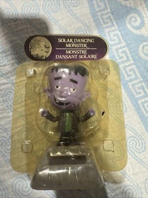 2014 Dancing Purple Frankenstein Monster Solar 4 1/4" Plastic Halloween Figure - Image 1