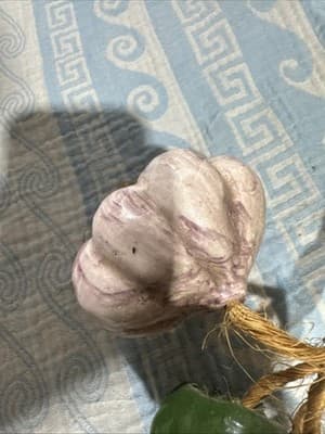 Vintage Ceramic Glazed Onions Paper & Garlic Braided Hanging Jute Rope - Thumbnail 3