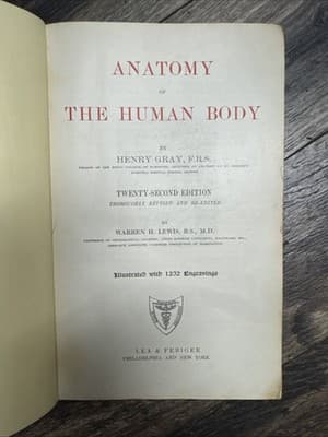 Hardcover Book Gray's Anatomy 22 Edition in Color 1930 Perfect Condition - Thumbnail 3
