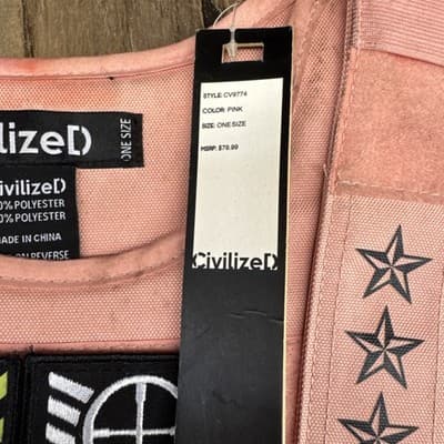 Civilized Strap Costume Vest Paintball One Size Pink - Thumbnail 2