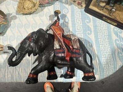 NEW Exotic Black African Beauty Queen Seating On Elephant - Image 1