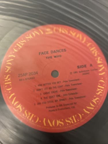 The Who Face Dances 1981 Japan Vinyl LP Record w/ Insert & Giant Poster Mint - Thumbnail 3