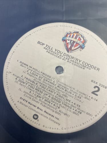 RY COODER BOP TILL YOU DROP VINYL LP ORG US Blues Rock & Roll RECORD EUC 79 - Thumbnail 3