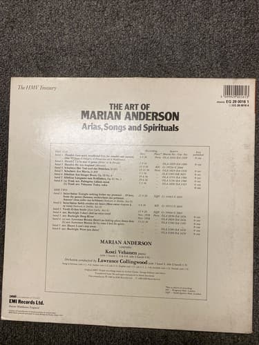 Marian Anderson Handel Saint-Saens Etc EMI ‎ EG 29 0016 1 LP EX - Thumbnail 3