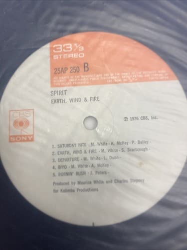 Vintage EARTH WIND & FIRE Spirit Sony LP Japan Vinyl mint - Thumbnail 3