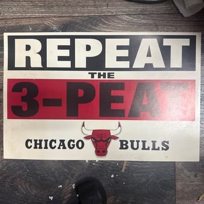 Chicago Bulls Sign Repeat The Threepeat 4 In Stock - Image 1